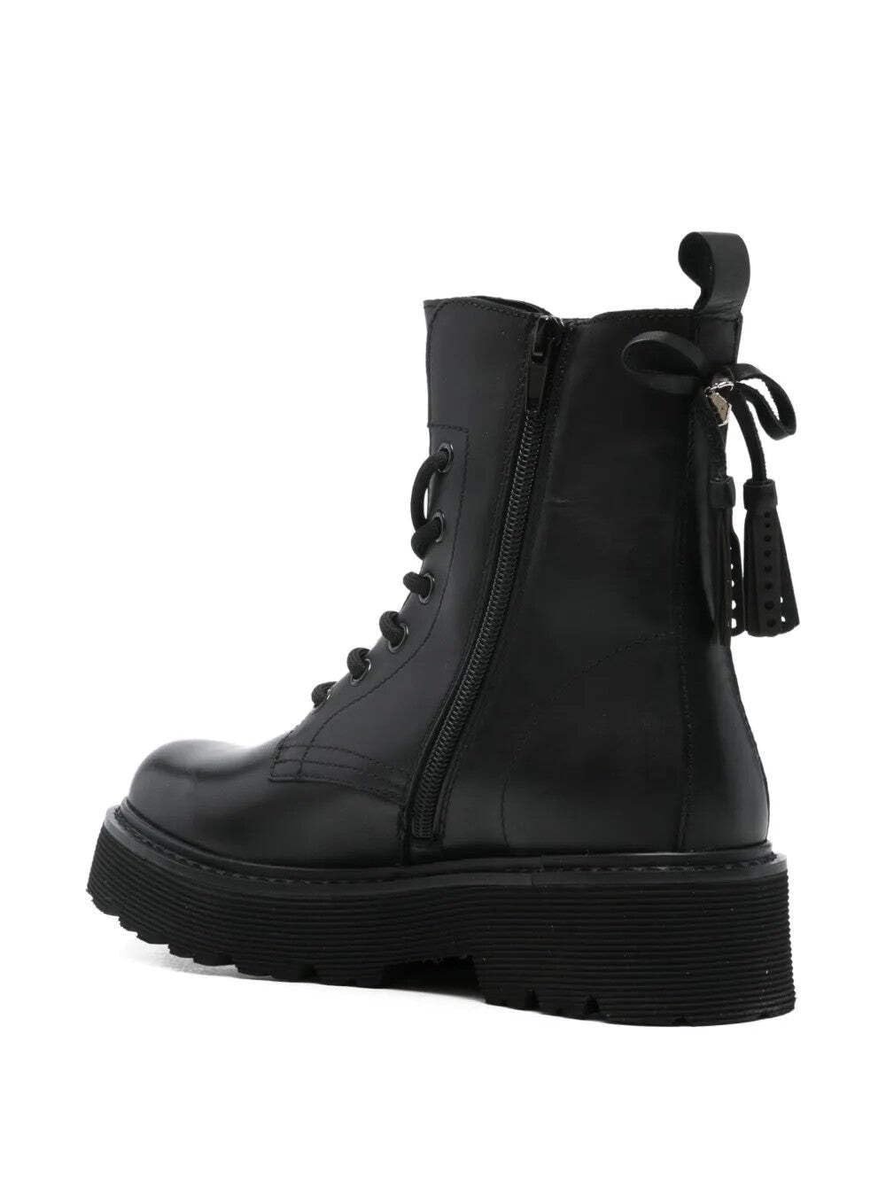 Cult CLW434901, Stivaletti Donna in Pelle Nera, Tacco 4,5 cm, Plateau 3 cm, Altezza Gambale 16,5 cm