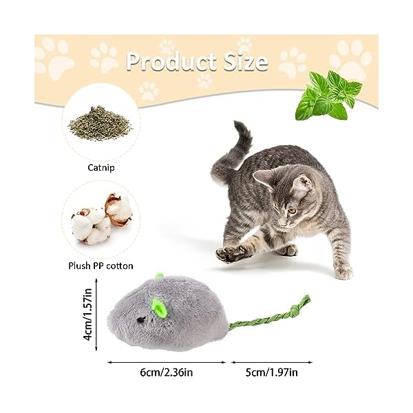 FANTESI 13 in1 Katzenminzen Spielzeug mit Matatabi Sticks, Plüsch Katzenspielzeug Maus Set Natural Katzensticks Katze Catnip Toy Interaktives für Katzen und Kätzchen – Bild 3