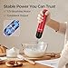 Cordless Hand Blender,12V Rechargeable Immersion Blender with 60+ Bowl Battery Life,4-Point Stainless Steel Blade,Variable Speed & Egg Whisk - for Soups,Smoothies, Baby Food