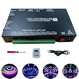 Addressable Led Controller, WS2811 WS2812 RGB Pixel Light, Madrix Artnet DMX Console Full Color Programmable 8 Ports 8192 Pixels RGB Light Control, Support Online Offline