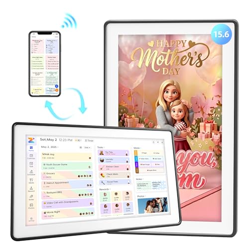 Boyuevi Digital Calendar,15.6-inch Digital Wall Planner & Chore Chart, Touchscreen