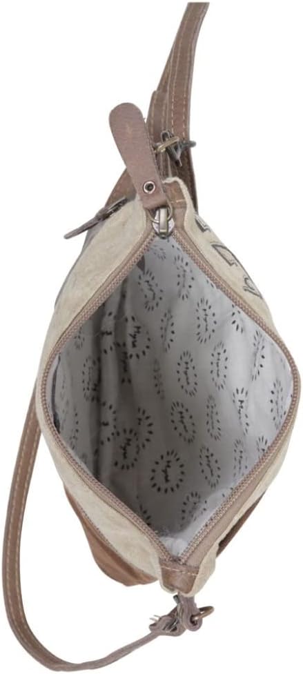 Myra Bag Fanatical Womens Canvas Purse - Small Leather and Canvas Crossbody Bags for Women with Premium Fabric Body, Aesthetic Cloth Handbags for Work, College, Casual Wear, Travel, and Everyday Use - Image 7