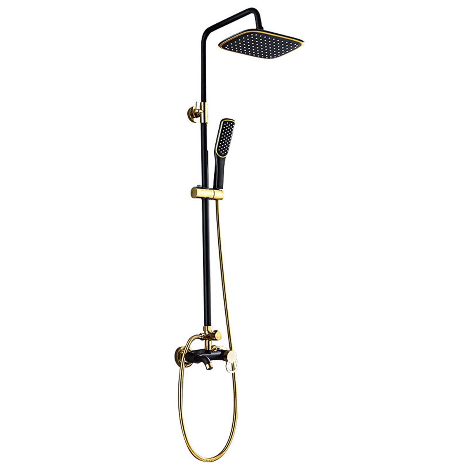 OZBMA Bathroom Shower Set with Handheld Showerhead and Rain High Pressure 3-Function Faucet, Adjustable Trim Kit (Gold)