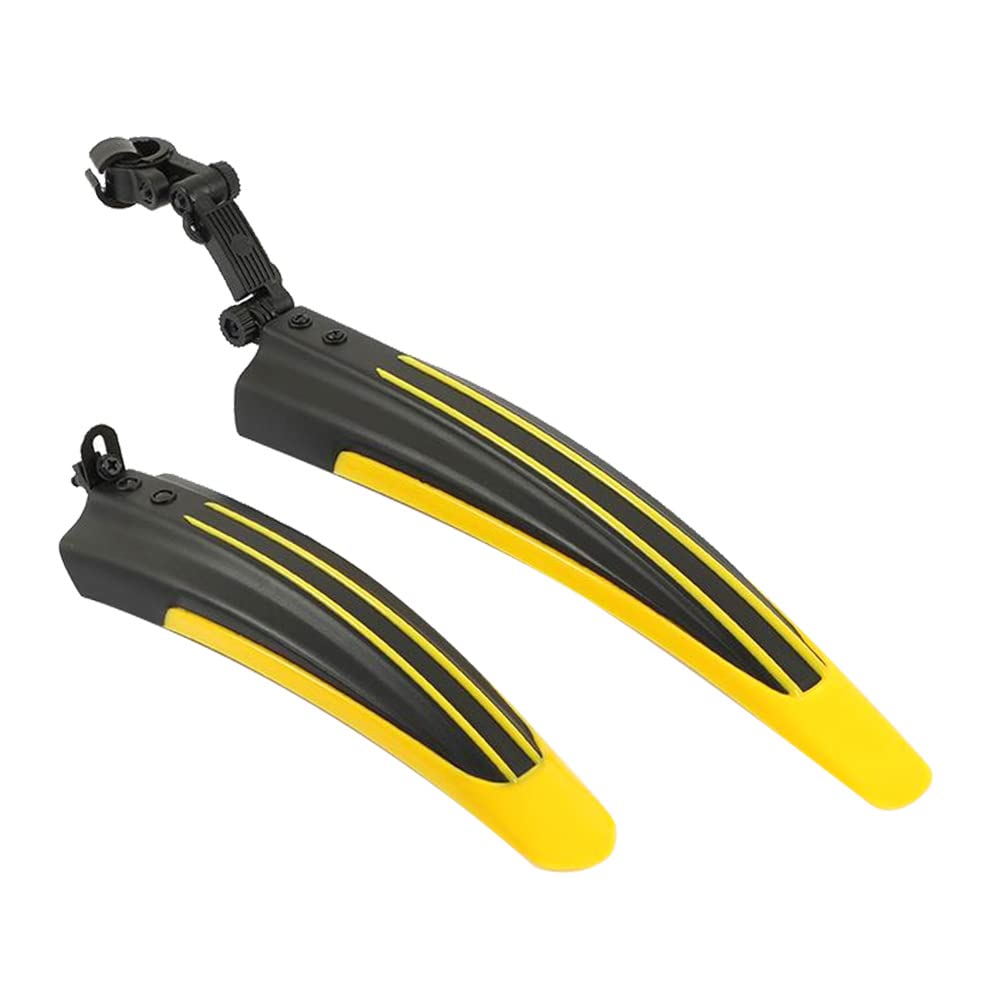 Great Fit,Stable Fixing,Dovetail Design Mudguard Fenders Set for 2.5-3.4cm Model,Full Cover Thicken Widen Fenders Bike Mountain Riding Ebike Mudguard Rear Cycling Mud (Yellow)