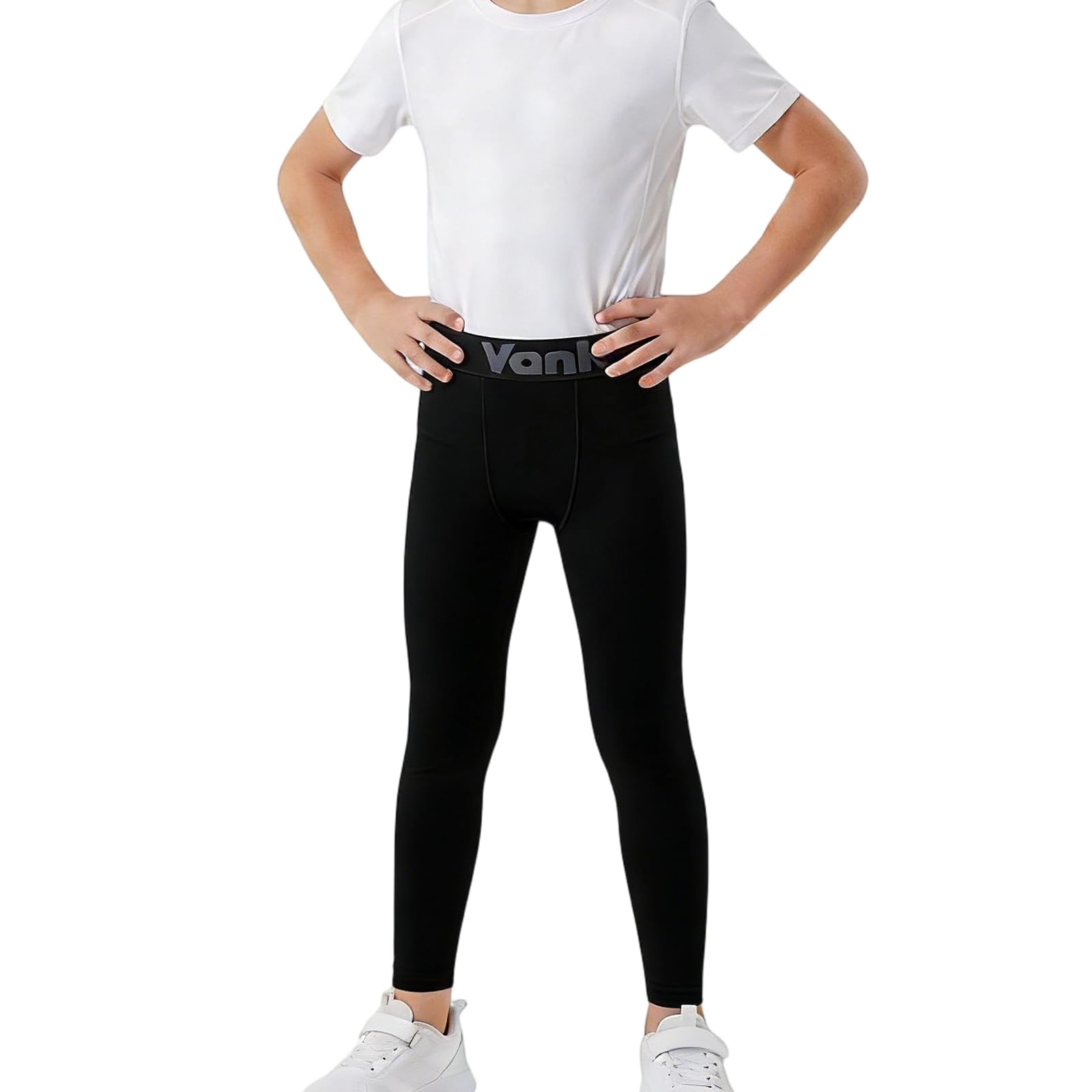 Pantalon de Compression Garçons Séchage Rapide Respirant Collants Leggings Enfants Base Layer Running Léger Élasticité Tights Sports sous-Vêtements Football Basket-Ball