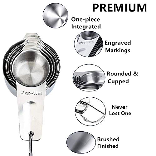 Measuring Cups,Stainless Steel Measuring Cup Food Grade Measuring Cup For Kitchen Cooking And Baking (Set Of 7) #TOP1