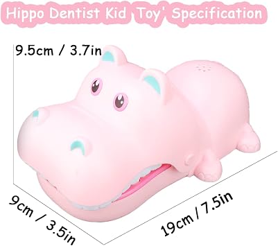 Watris Veiyi Cartoon Hippo Mouth Toy with Teeth for Parent-Child Activities | Alligator Teeth Game, Hippo Dentist Toy for Playing Training, Gags Joke Toy, Bite Finger Board Game