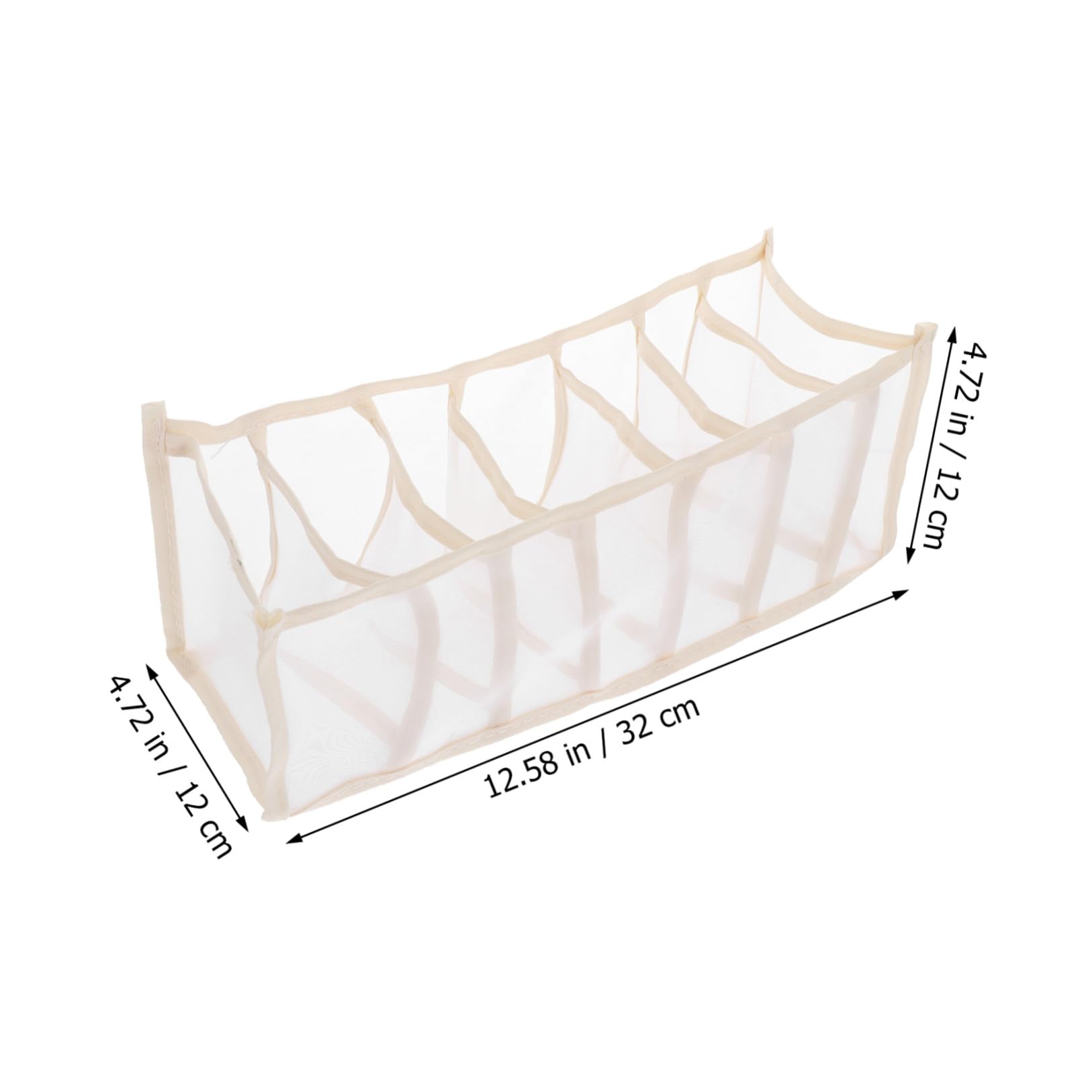 Générique Bac de Rangement pour Sous-vêtements en Nylon Beige 7 Compartiments, Plateau de Rangement Pratique pour Chaussettes et Lingerie, pour Tiroirs Organisés