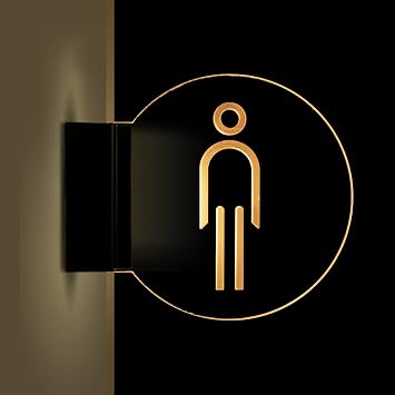 Restroom sign, Ultra-Bright Ladies Mens Bathroom Sign,Wall Mount Double-Sided Luminous Toilet Sign/FE
