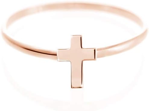 Tiny Gold Cross Ring, 9K 14K 18K Gold Ring, Yellow Gold, Solid Gold Band, Thin Gold Cross Band, Dainty Mini Cross, Geometric Ring, Cross Jewelry/code: 0.001