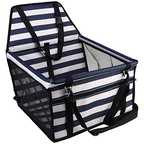 Tendycoco Assento de carro para cães tecido Oxford respirável portátil para transporte de carro para