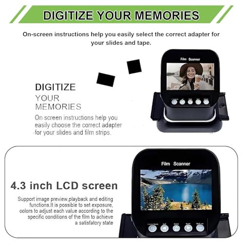 PioMue Escáner de película de 22 MP con Pantalla de 4,3" para convertir Diapositivas y Negativos a Formato Digital (35 mm, 120 mm, 126 mm, 127 mm y 135 mm) - Escáner de Negativos y Diapositivas HD - imagen 3