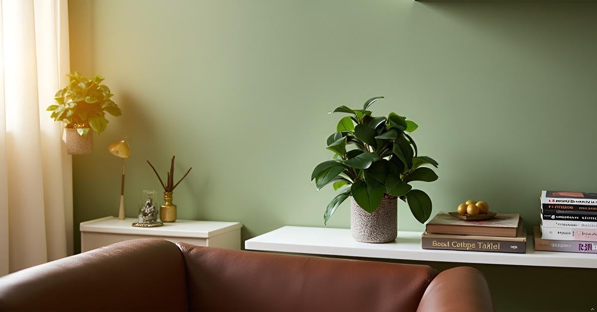 Indoor Faux Ficus Plant 13.5 inch Artificial Greenery in Rustic Cement Planter Realistic Dark Green Leaves with Textured Pot Maintenance-Free Small Fake Plant for Home Office Decor - Image 7