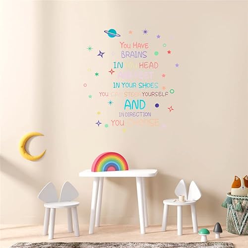 Miniatura 7 de CRASPIRE Calcomanías de pared inspiradoras para pared, diseño de universo, frases motivacionales, calcomanías de pared con citas positivas para