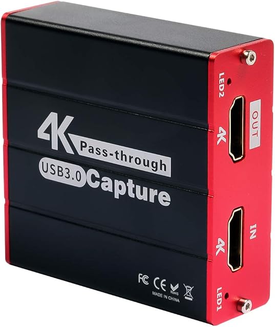 TreasLin USB Capture Card,1080P@60fps Video Game Capture Card Live Streaming for PS4 Switch Wii U DSLR Xbox on OBS,XSplit,Twitch,YouTube Support Windows,Mac,Zero Latency HDMI Loopout