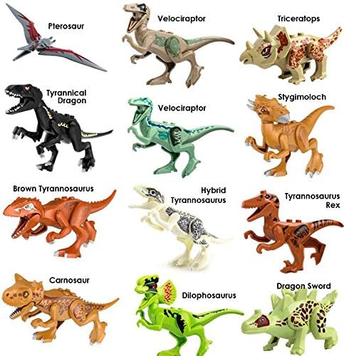 Miniatura 2 de Toysvill Dinosaurio Jurassic World - Juguetes de bloques de construcción (juego de 20 piezas) con piezas móviles