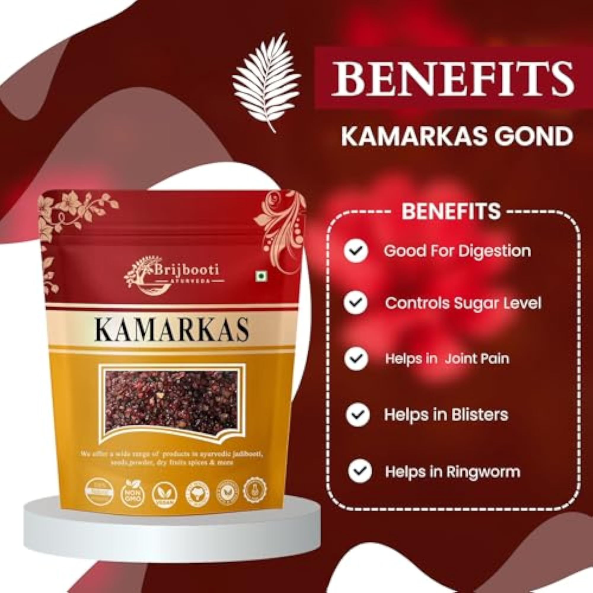 Brijbooti Kamarkas Gond, 250g Natural Herbal Supplement