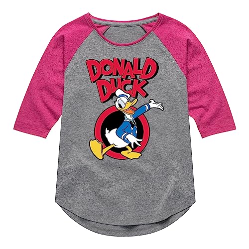 Disney Mickey & Friends - Donald Duck - Toddler and Youth Girls Raglan Graphic T-Shirt