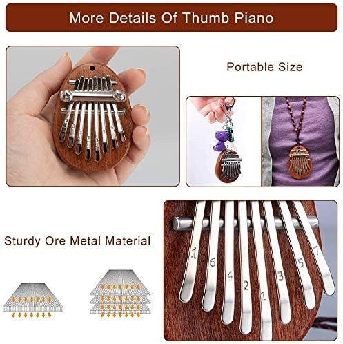 WPHGS Thumb Piano, mini kalimba 8 clés Marimbas doigt piano doigt africain doigt percussion clavier instrument de… - Les Beatles, Paul McCartney, John Lennon, RIngo Starr, George Harrison WPHGS Thumb Piano, mini kalimba 8 clés Marimbas doigt piano doigt africain doigt percussion clavier instrument de… – Image 7