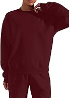 Vista 2 de FUPHINE Conjunto de dos piezas de gran tamaño para mujer, conjuntos de sudadera y pantalones holgados