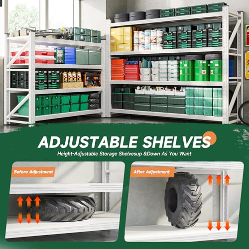Image of Letaya 3000LBS Storage Shelves Heavy Duty,70 inch H Garage Shelving Units, 4 Tier Adjustable Utility Rack Shelf,Large Metal Industrial Shelves,for Shop,Warehouse,Basement (48 inch W x 24 inch D x 70 inch H)