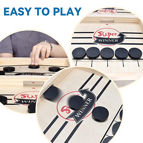 Bakam Super Fast Sling Puck Game, Portable Table Hockey Game For Kids And Adults, Tabletop Slingshot Games Toys For Boys And Girls, Desktop Sport Board Game For Family Game Night Fun (Large Winner) #TOP4