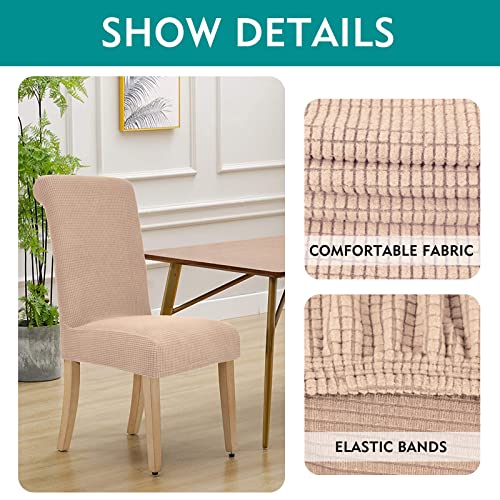 Life Magic Dining Chair Covers 4 Pack Parsons Chair Cover Kitchen Chair Slipcover Washable Removable For Kitchen, Hotel, Restaurant (Khaki) #TOP4