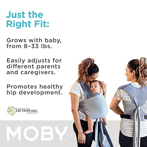 Moby Easy-Wrap Carrier | Baby Carrier And Wrap In One For Mothers, Fathers, And Caregivers | Designed For Newborns, Infants, And Toddlers | Holder Can Carry Babies Up To 33 Lbs | Smoked Pearl #TOP1
