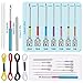 8 Pcs Embroidery Stitching Kit - Punch Needles, Cross Stitch Tools with 4 Colors Thread