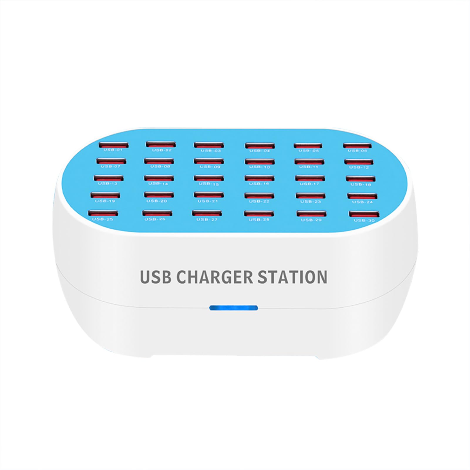 estación de carga usb，HUIOP Cargador USB multipuerto Estación de carga USB de escritorio de 30 puertos Hub 32A/160W Potencia 5V 1A-2.4A Salida Identificación igente Reemplazo para Smartphones Tabletas
