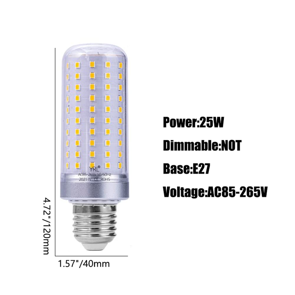 10er-Pack LED-Glühbirne, 25 W 40 W 3000 K Warmweiß 6000 K Tageslichtweiß, 2000–4000 Lumen, E27-Sockel, Nicht dimmbare LED-Glühbirne, Standardersatz (Silber)