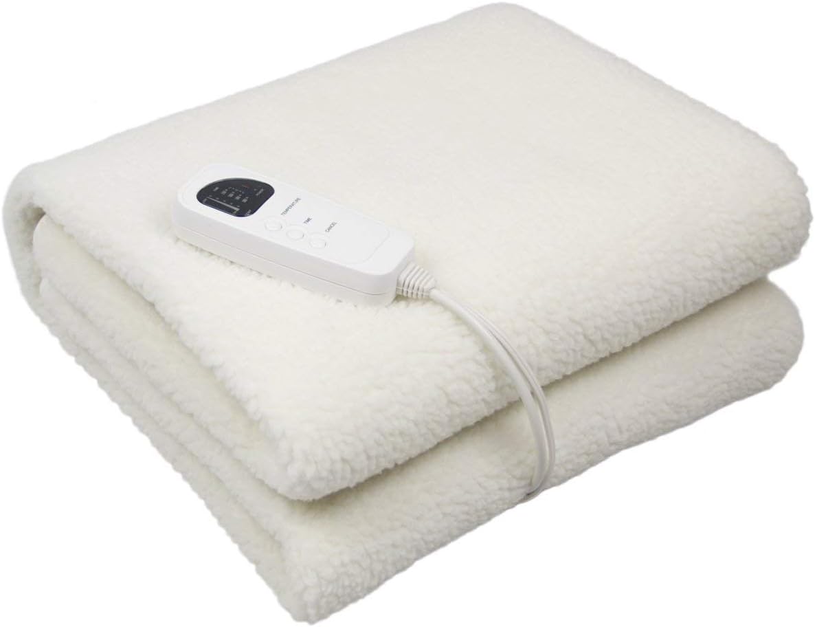 Deluxe Massage Table Warmer Heating Pad –Bed Warmer Pad Digital Timer and Digital Heat Setting-Synthetic Wool Fleece