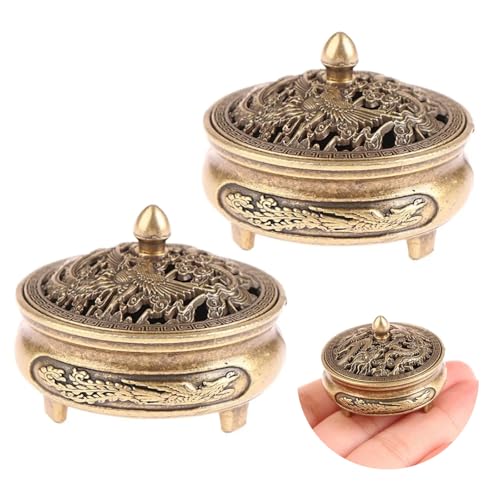 2 Stück Antik-Design Räucherkegel-Brenner, Metallischer...