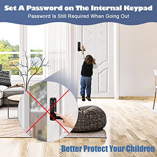 Codace Keyless Entry Door Lock With Keypads, Double Sided Keypad Door Knob Lock With Lever Handle, Combination Code Door Lock, Mechanical Gate Lock For Outdoor Fences, Front Doors, Not Deadbolt Lock #TOP3