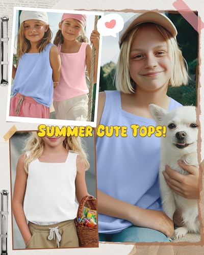 Image of 3 Pack Girls Square Neck Tank Tops