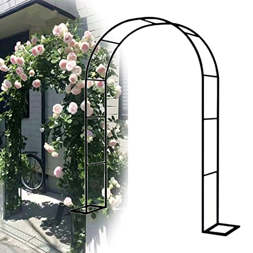 ALKOY Arc Rose en Métal Blanc/Noir Jardin Arcs d'escalade Plantes Jardin Arc Arc Épaissis de Tuyau de Tuyau 19 Mm/Noir/W1.2 * H2.2M