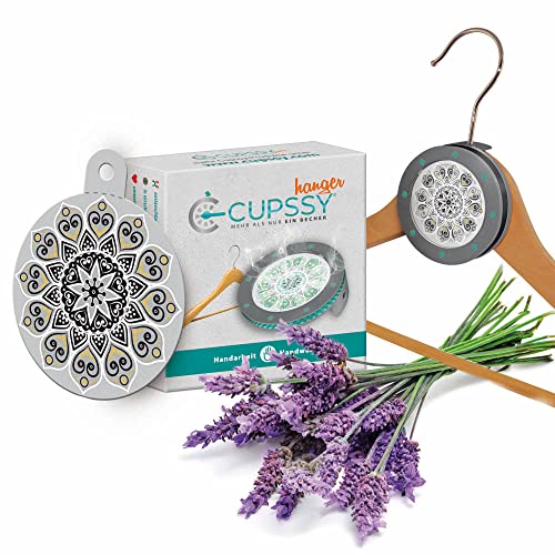 Preisvergleich Produktbild Cupssy® Hanger mit AirPad / Lavendel / Grau / Parfüm, Raumduft, Lufterfrischer, Duftpad Kleiderschrank / Aufhängung Kleiderbügel Kleiderhaken / gegen Motten und Insekten, Mottenschutz / 1er Set