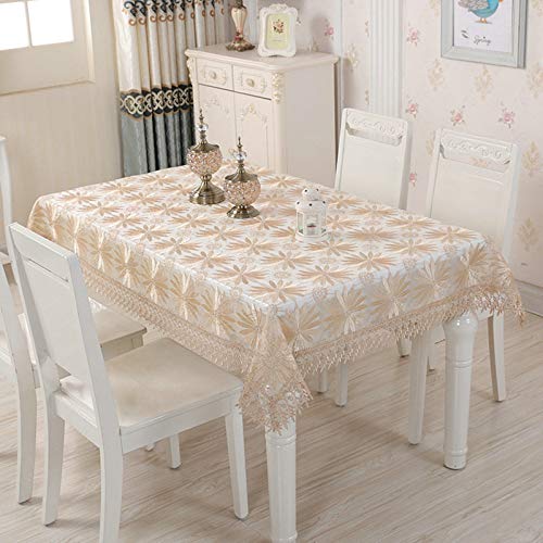 Nappe broderie de fleurs 150x150cm polyester decorative moderne pour table basse et buffet - 5
