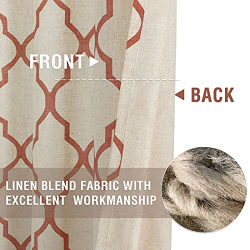 Jinchan Linen Curtains For Living Room Back Tab Curtain Moroccan Print Bedroom Drapery Dining Room Light Filtering Flax Textured Rod Pocket Window Treatment 84 Inch Length 2 Panels Terrared On Beige #TOP5
