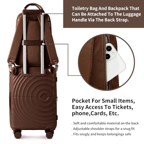 Image of LARVENDER Expandable Carry On 3 Piece Luggage Set with Backpack