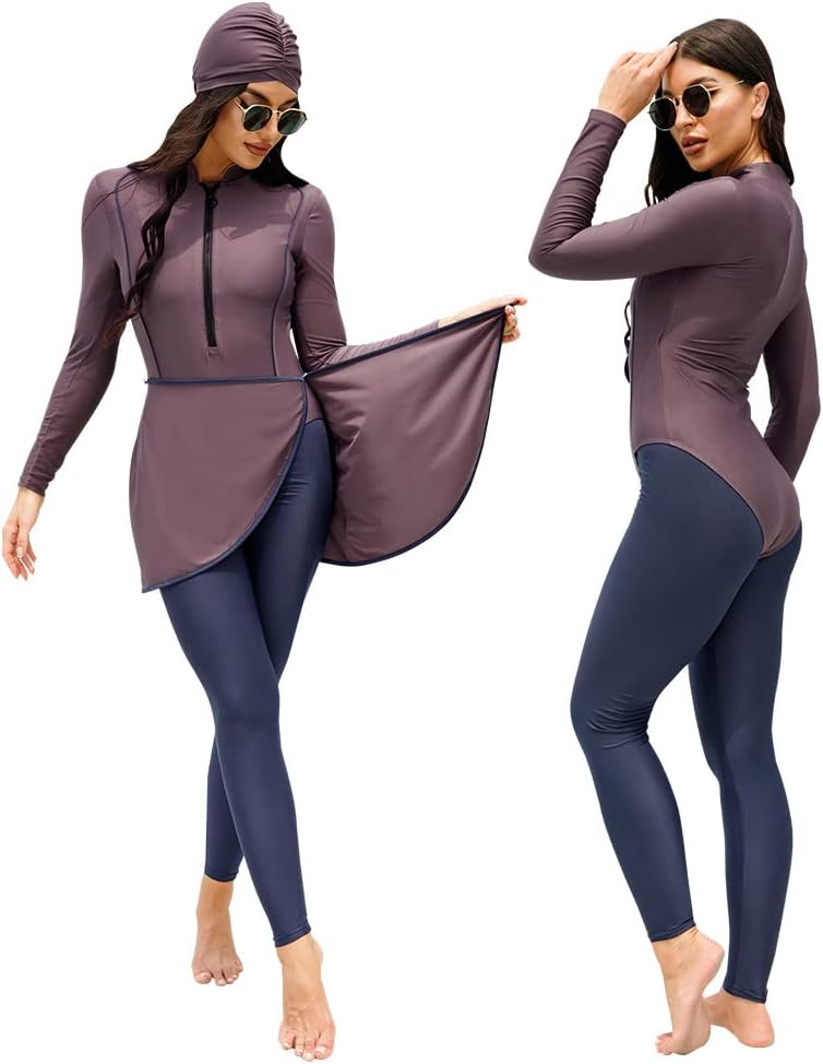 Muslim Swimsuits for Women Full Coverage Swimwear Modest Islamic Hijab Ladies Burkini Swim Suit Beachwear Swimming