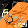 Funda para Honor 600 Lite con cámara deslizante. Naranja deslizante | Protección de grado militar, resistente a golpes con soporte giratorio de 360° para Honor 600 Lite 6