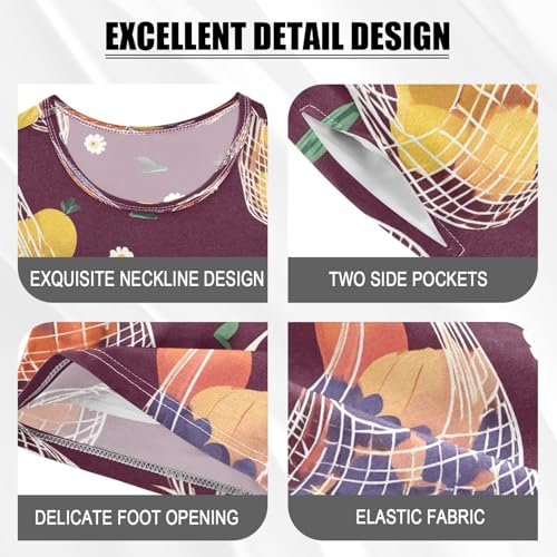 senya Fruit Bag Pattern Summer Pajamas Set Short Cotton Sleepwear 2 Piece4