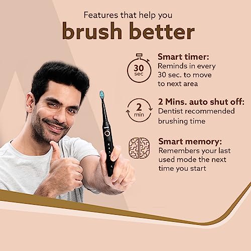 AGARO COSMIC PLUS Sonic Electric Tooth Brush For Adults With 5 Modes, 5 Brush Heads, 1 Interdental Head, Carry Case & Rechargeable With 4 Hours... - Image 4