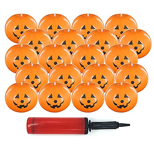 Globos de calabaza con luz LED de 12 pulgadas, globos de Halloween duran 24 horas, adecuados para fiestas de Halloween, festivales temáticos, decoración de Halloween, accesorios de fotos Cover