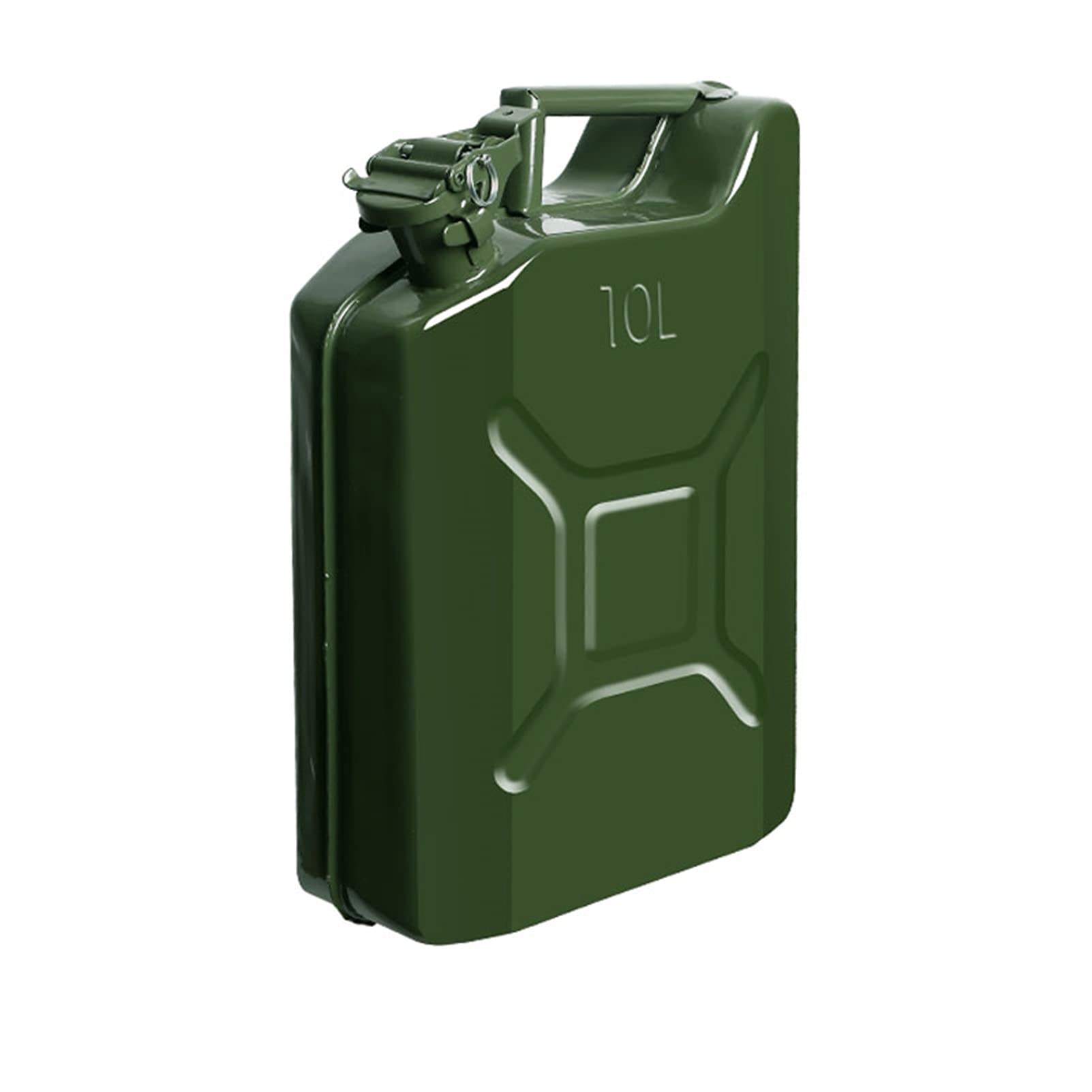 Taniche carburante Tanica per carburante Tanica per benzina in metallo con beccuccio per combustibili, tubo di versamento, conformità agli standard di sicurezza, verde (capacità: 5 l, 10 l, 20 l)
