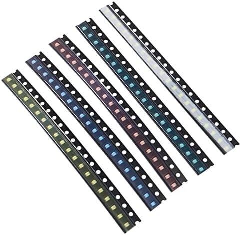 0805 SMD LED Kit 100pcs 5 Colors SMD LED Diode Lights Kit Super Bright Lighting Bulb Lamps,Electronics Components Light,Emitting Diodes (Mini Chip 0.08 x 0.05 inch)