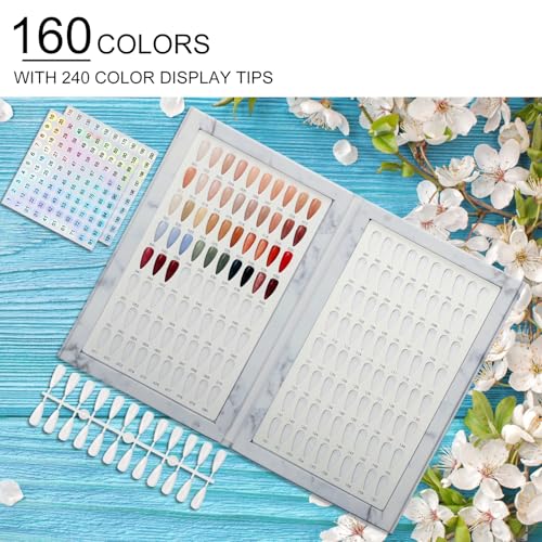 Libro de muestras de 160 colores de uñas para identificar tonos rápido 7