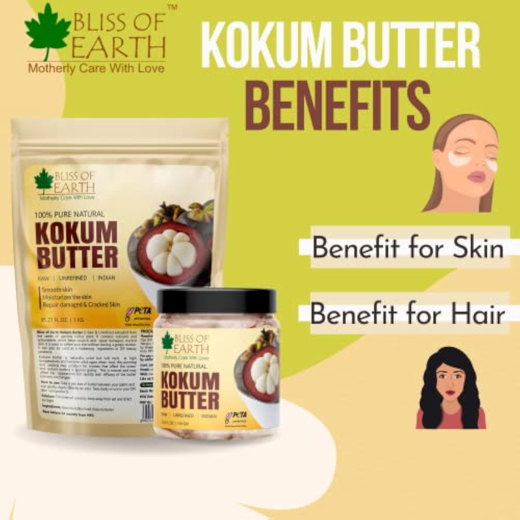 100% Pure Natural Kokum Butter Raw, 100g