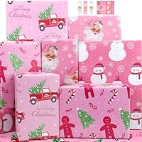 Carta da regalo natalizia rosa di Babbo Natale, carta da